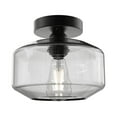 thumbnail image 1 of Better Homes & Gardens 12" Architectural Semi Flush Ceiling Light, Black Finish Clear Glass Shade, 1 of 12