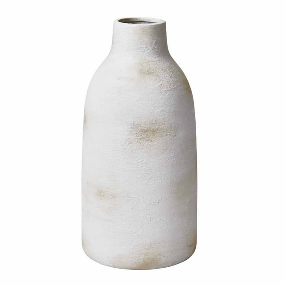 Better Homes & Gardens Brushed Wash Ceramic Vase, 12", White