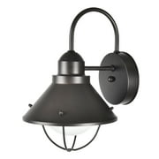 Better Homes & Gardens 12" Farmhouse Bronze Outdoor Wall Light, Metal Fixture Opal Glass Shade