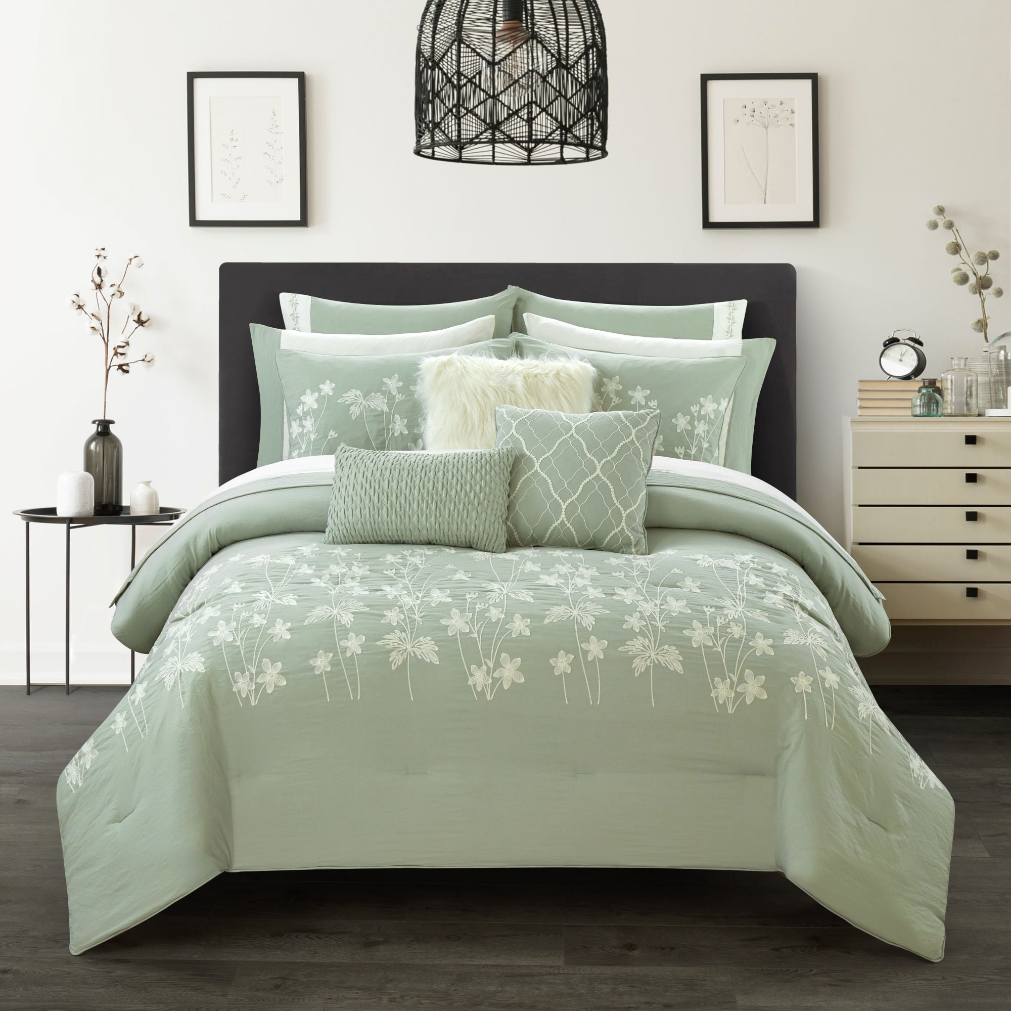 Better Homes & Gardens 12-Piece Sage Celine Bed in a Bag, King