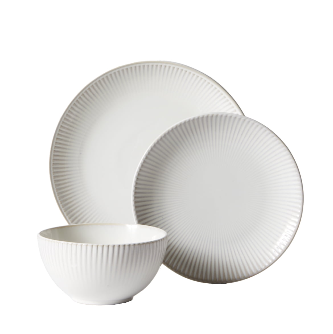 Better Homes & Gardens Sawyer 12-Piece Stoneware Dinnerware Set Cream - Walmart.com
