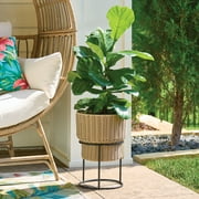 Better Homes & Gardens 12 inch Celeste Resin Planter with Metal Stand, Indoor or Outdoor Use