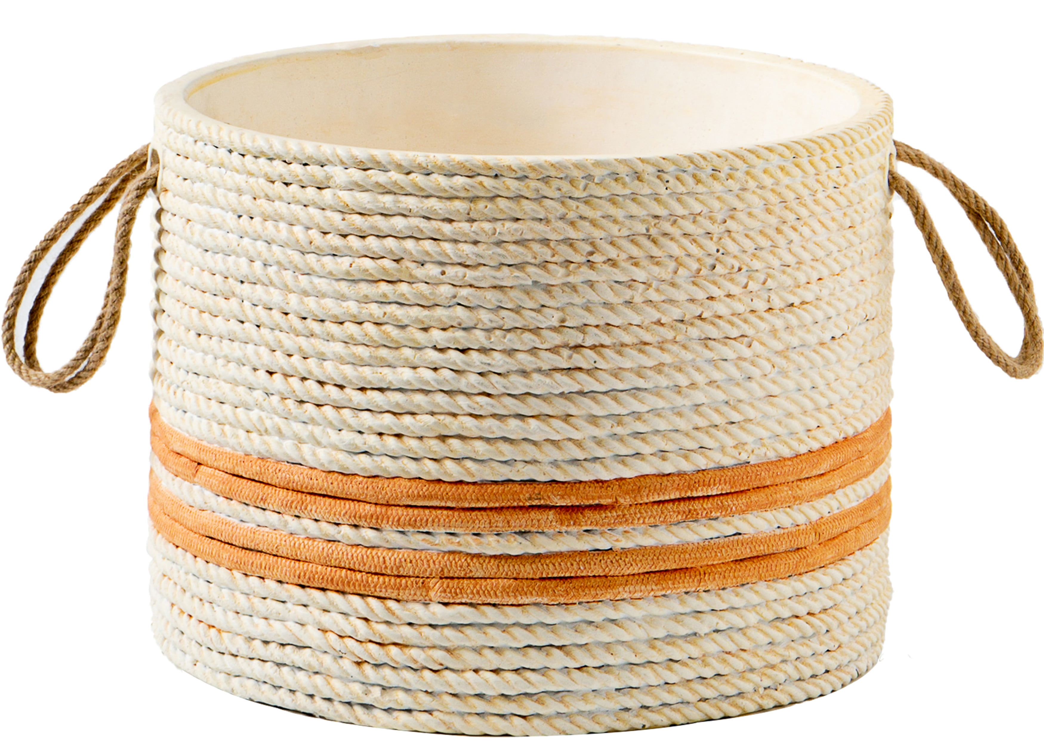 Better Homes & Gardens 12" x 12" x 9" Round Brown Concrete Weaves Seasons Green Hornet Plant Pot with Drainage Hole