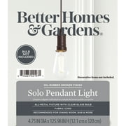 Better Homes & Gardens 126" Modern Bare Pendant Ceiling Light, Bronze Finish, Adjustable Fabric Cord
