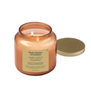 Better Homes & Gardens 2-Wick Orange Glass Jar Candle with Gold Lid, Farm Apple & Pumpkin, 14oz.