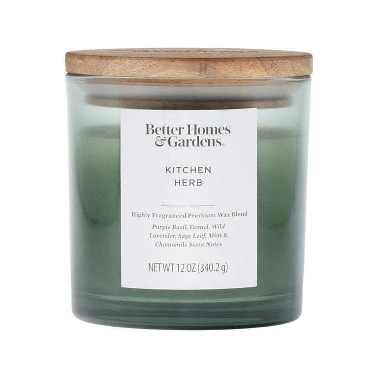 Better Homes & Gardens 12oz Kitchen Herb Scented 2-Wick Ombre Jar Candle 