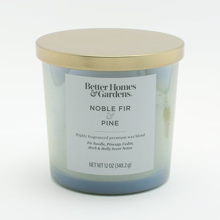 Better Homes & Gardens 12oz Noble Fir & Pine Scented Iridescent Single-Wick Jar candle