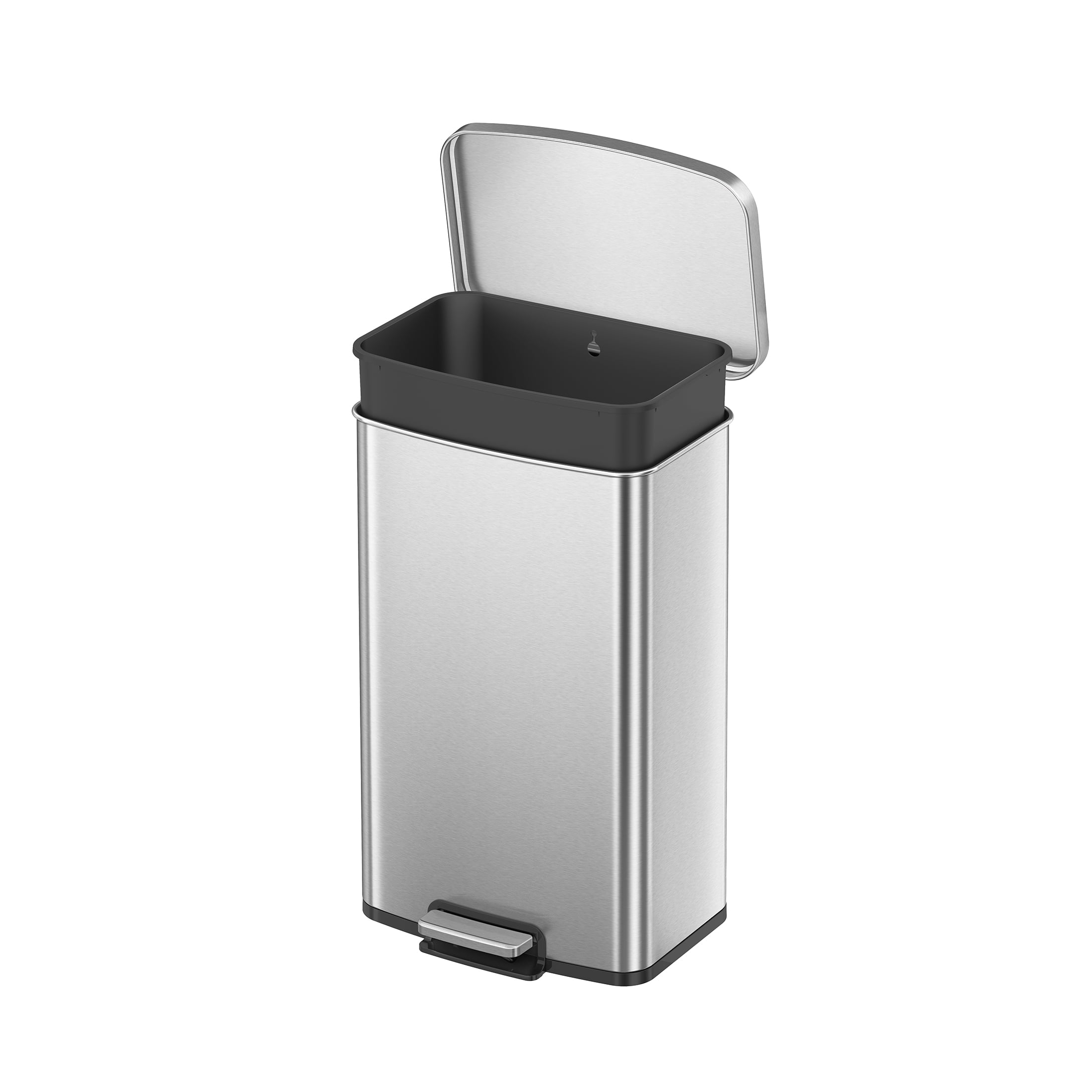 Better Homes & Gardens Kitchen Trash Can, 13.2 Gallon Stainless Steel Step Garbage Bin with Soft Close Lid, Silver - Walmart.com