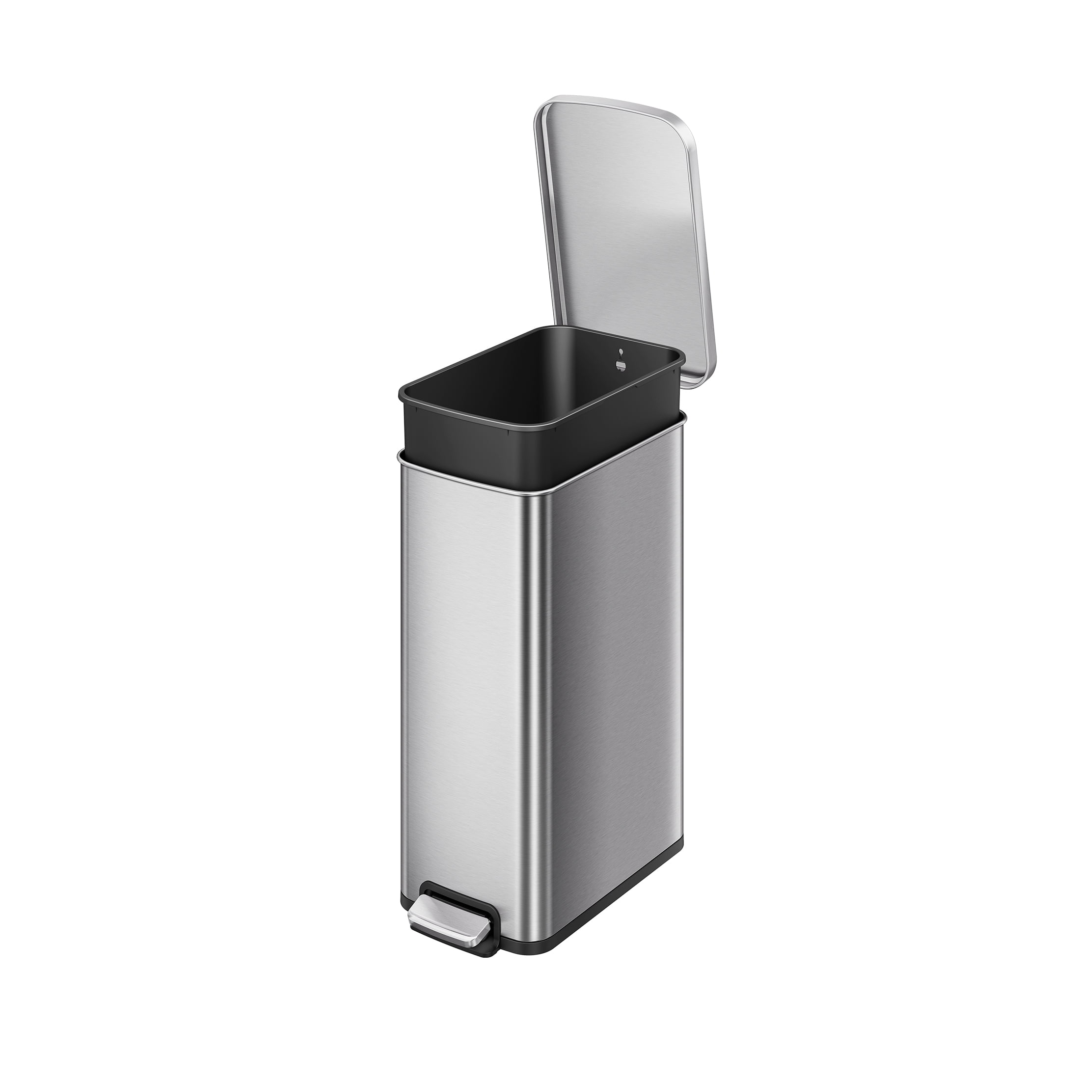 Better Homes & Gardens Kitchen Trash Can, 13.2 Gallon Stainless Steel Slim Step Garbage Bin with Soft Close Lid, Silver - Walmart.com