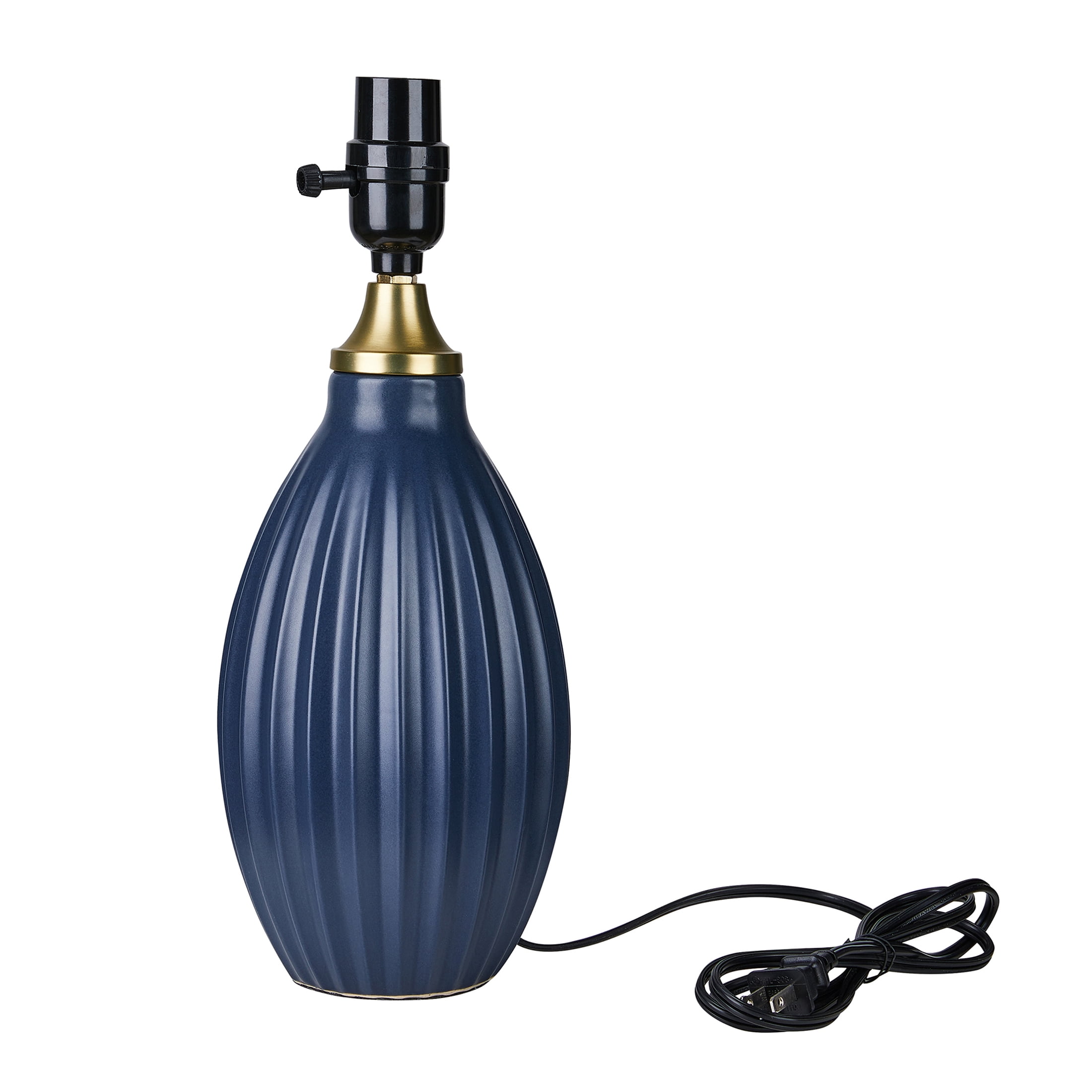 Better Homes & Gardens 13.5" Blue Ribbed Ceramic Lamp Base