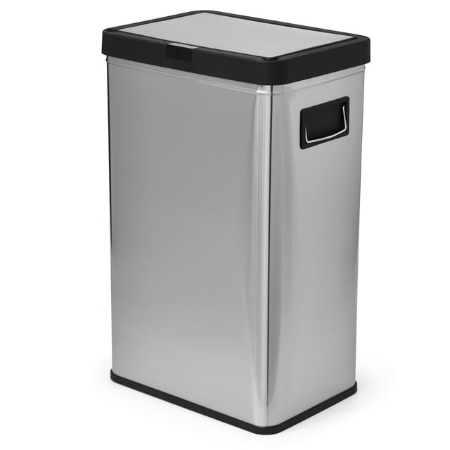 Better Homes & Gardens 13.7 gal Touchless Dual Sensor Kitchen Garbage Can, Stay Open Lid