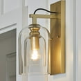 thumbnail image 1 of Better Homes & Gardens 13" Classic Golden Wall Sconce Light, With Double Wall Clear Glass Shade, 1 of 10