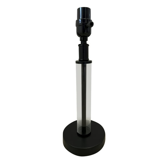 Better Homes & Gardens 14" Height Black Finish Metal Clear Glass Column Accent Lamp Base, Modern Design