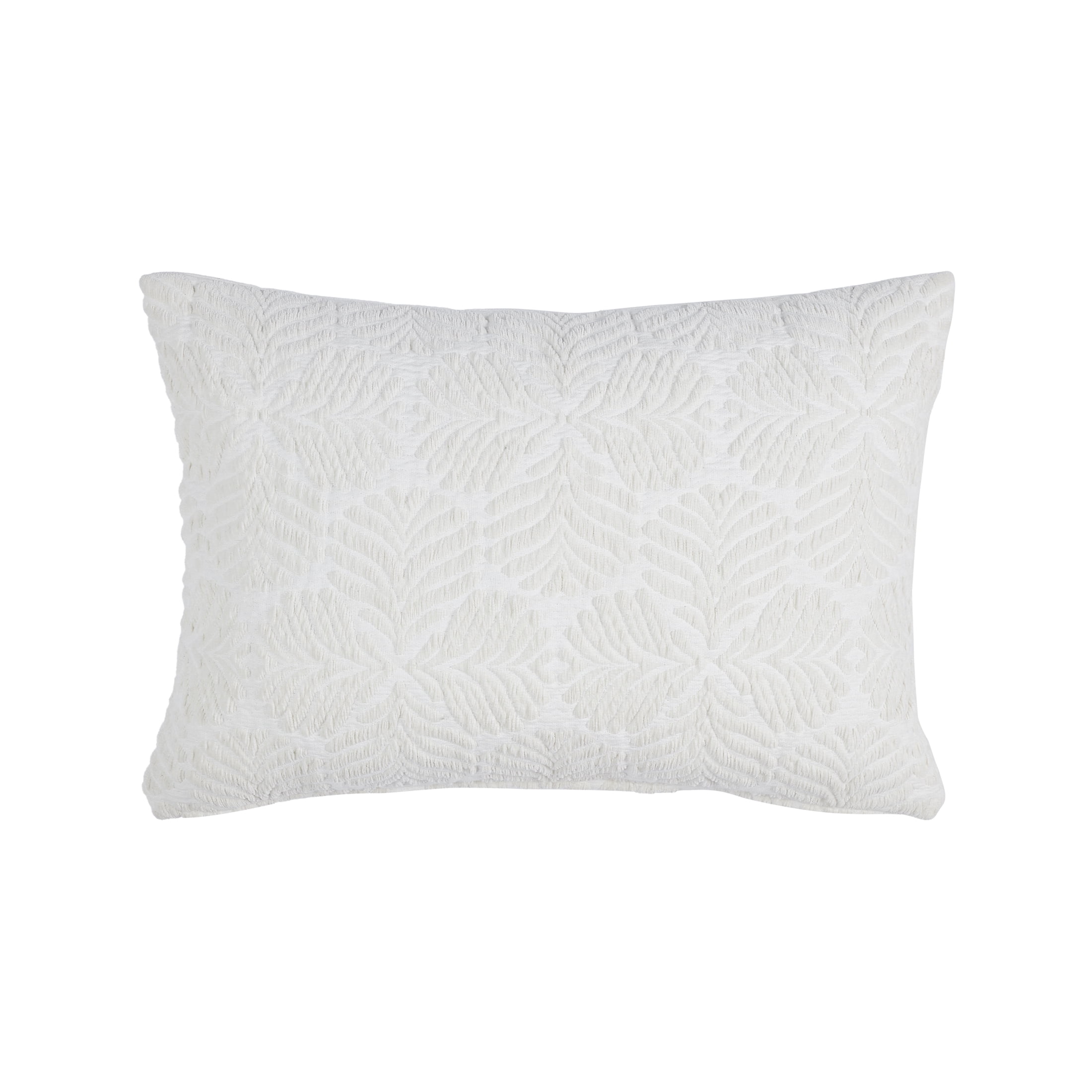 Better Homes & Gardens 14” x 20” Indoor & Outdoor Textured Leaf Pattern Decorative Pillows, Ivory