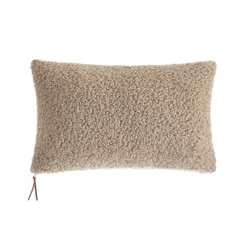 Better Homes & Gardens 14 x 24 Beige Oblong Teddy Plush Sherpa Polyester Throw  Pillow (1 Count) 