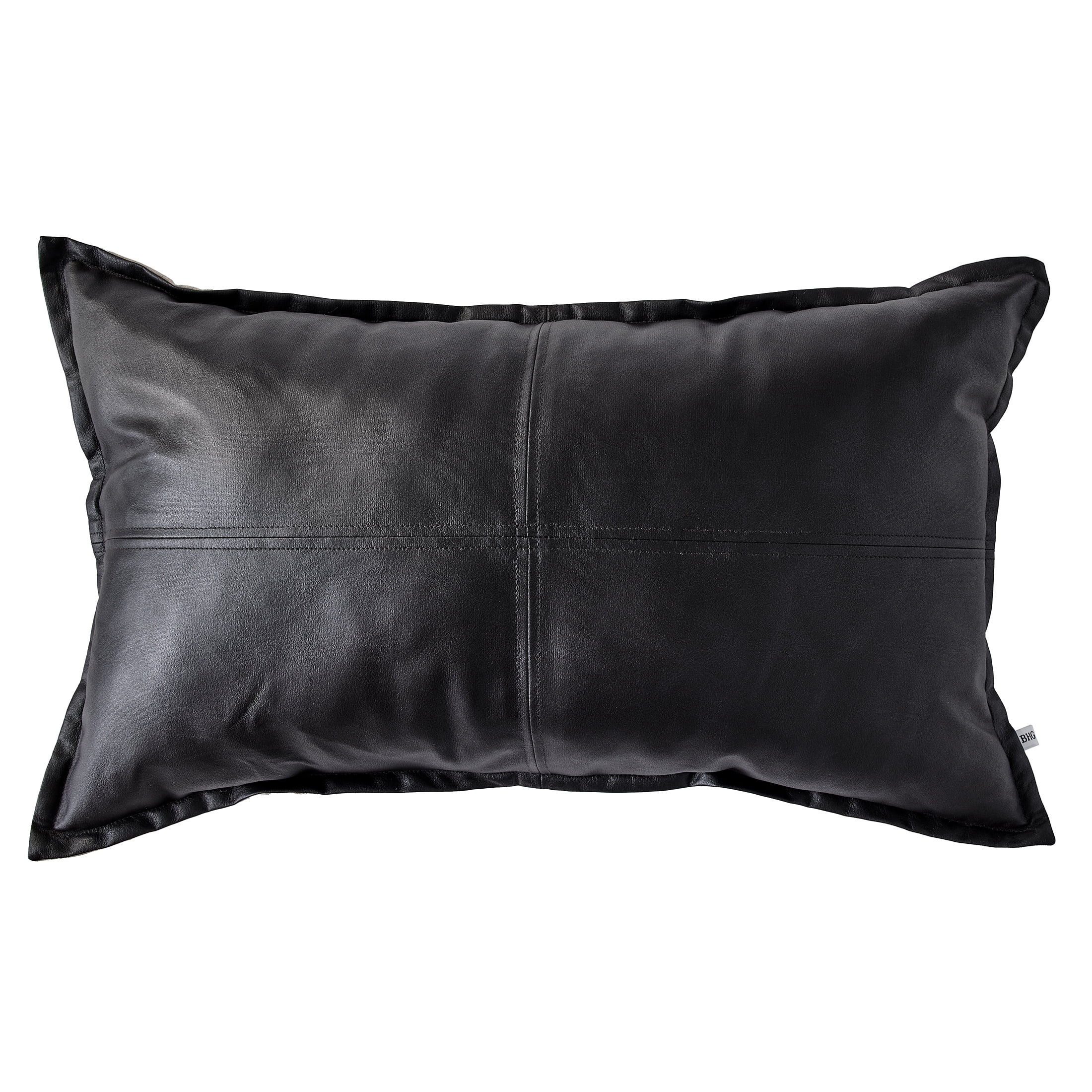 Better Homes & Gardens 14" x 24" Black Vegan Leather Oblong Decorative Pillow Cover