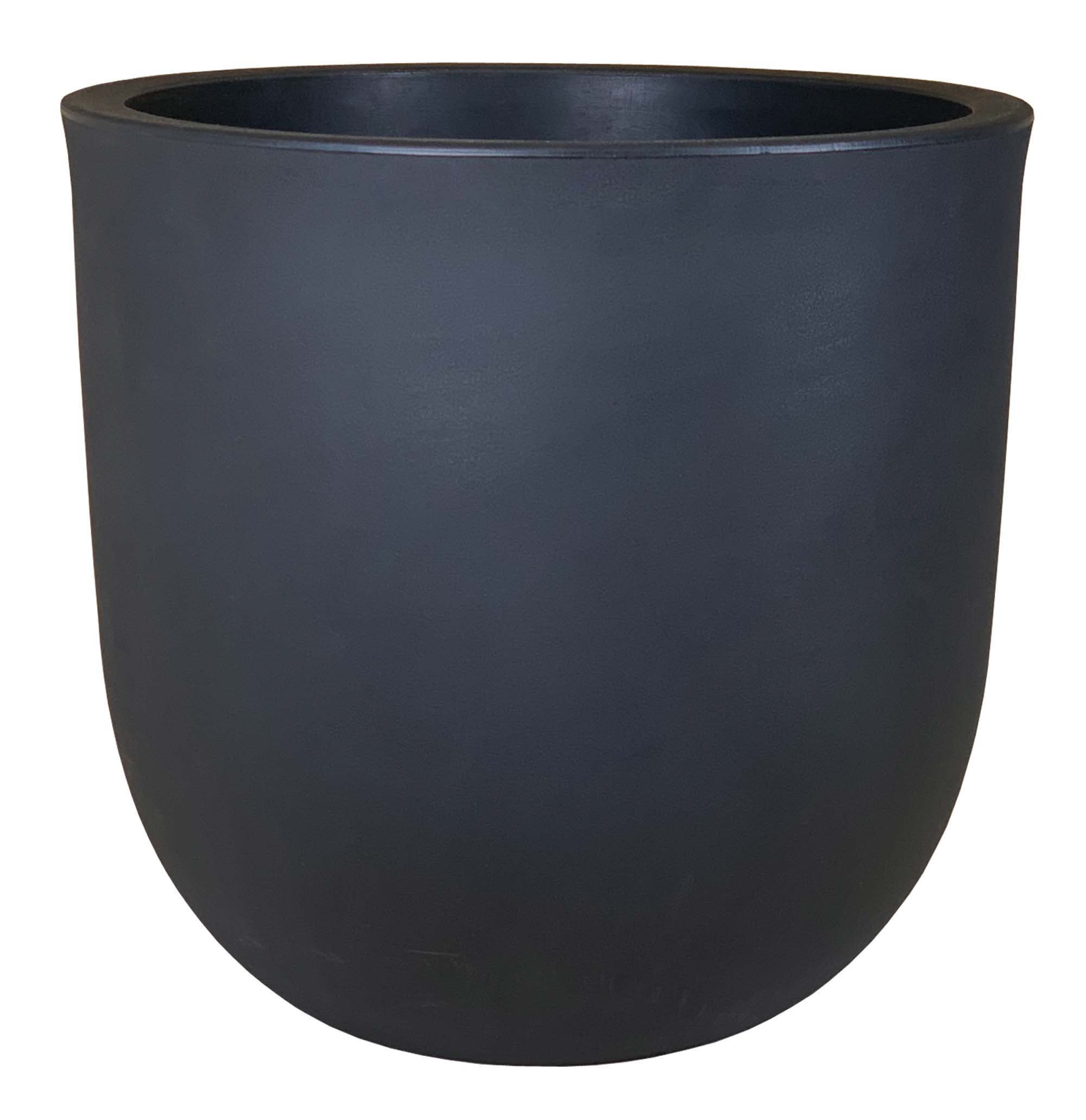 Better Homes & Gardens Mosswood 14-inch Fluted Resin Round Planter, Matte Black