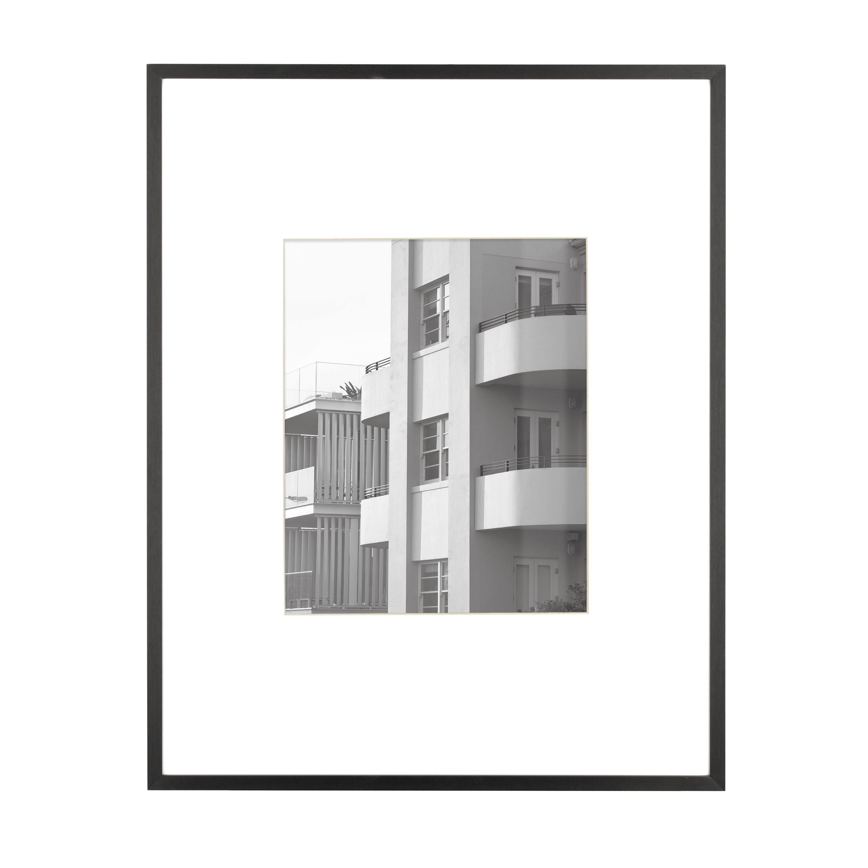 Better Homes & Gardens 14x18 Matted to 8x10 Metal Gallery Wall Picture Frame, Black, Non Glare