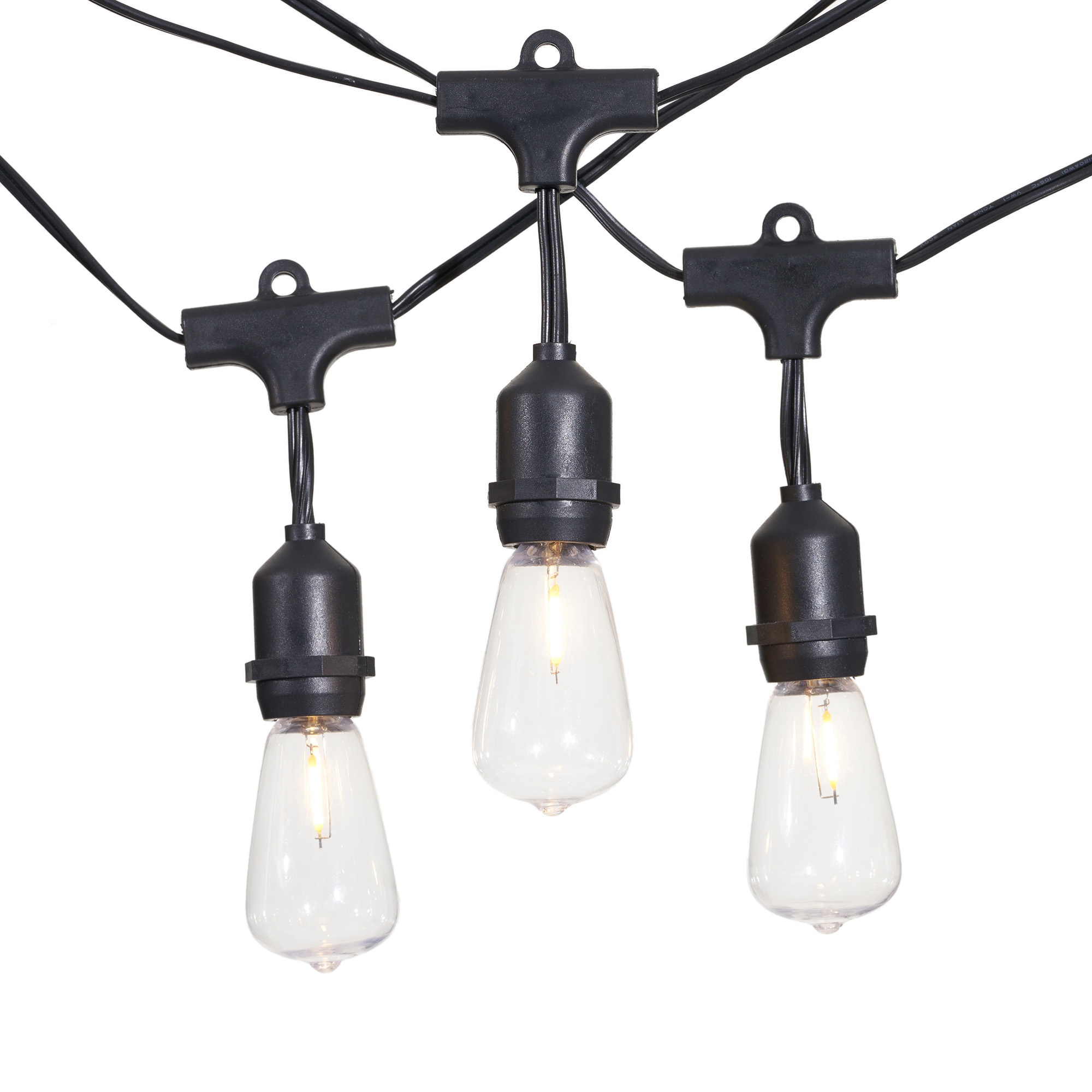 Better Homes & Gardens 15-Count Shatterproof Edison Bulb Outdoor String Lights with Black Wire - image 1 of 8