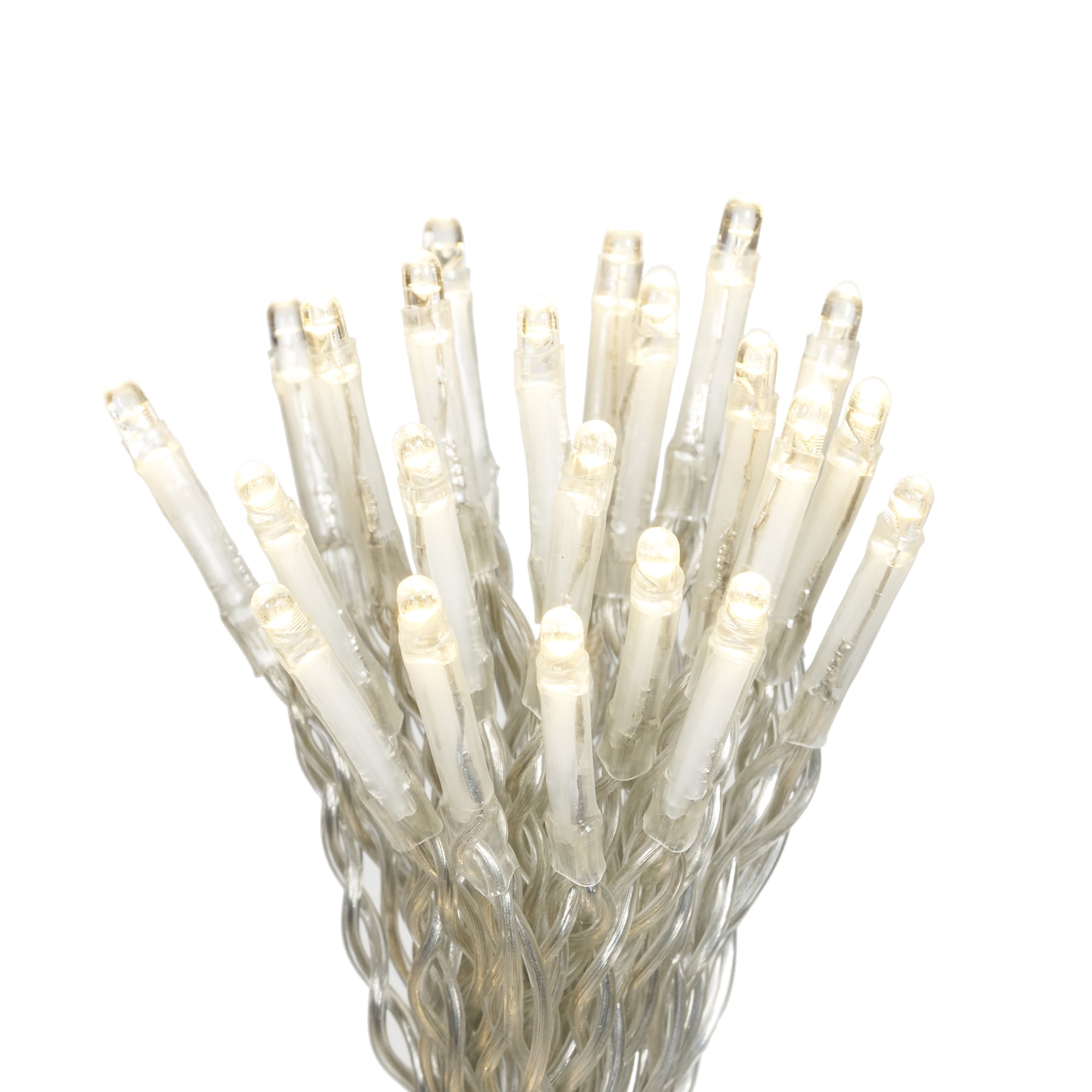 Warm White LED Outdoor Curtain String Lights with End-to-End Connectors