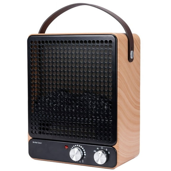 Better Homes & Gardens 1500W Freestanding Fan Forced Electric Fireplace, Light Walnut