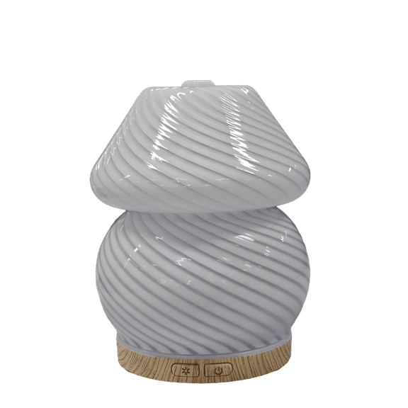 Better Homes & Gardens 150mL Cool Mist Mini Swirl Lamp Ultrasonic Diffuser Mushroom, White