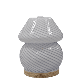 Better Homes & Gardens Mini Swirl Lamp Ultrasonic Oil Diffuser, 150 mL Cool Mist, Mushroom, White
