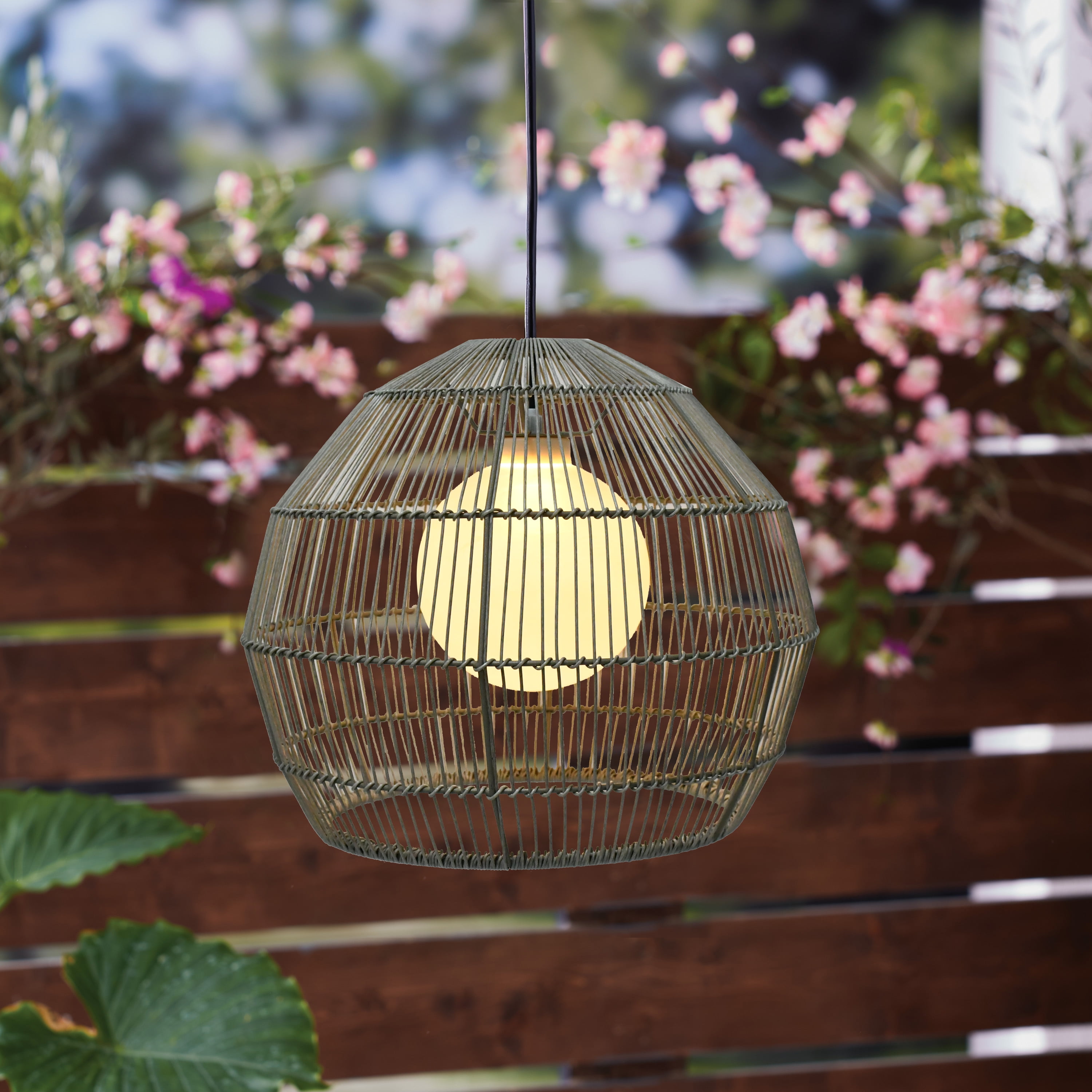 Outdoor battery-powered LED pendant lamp bowl transparent – Offrotie