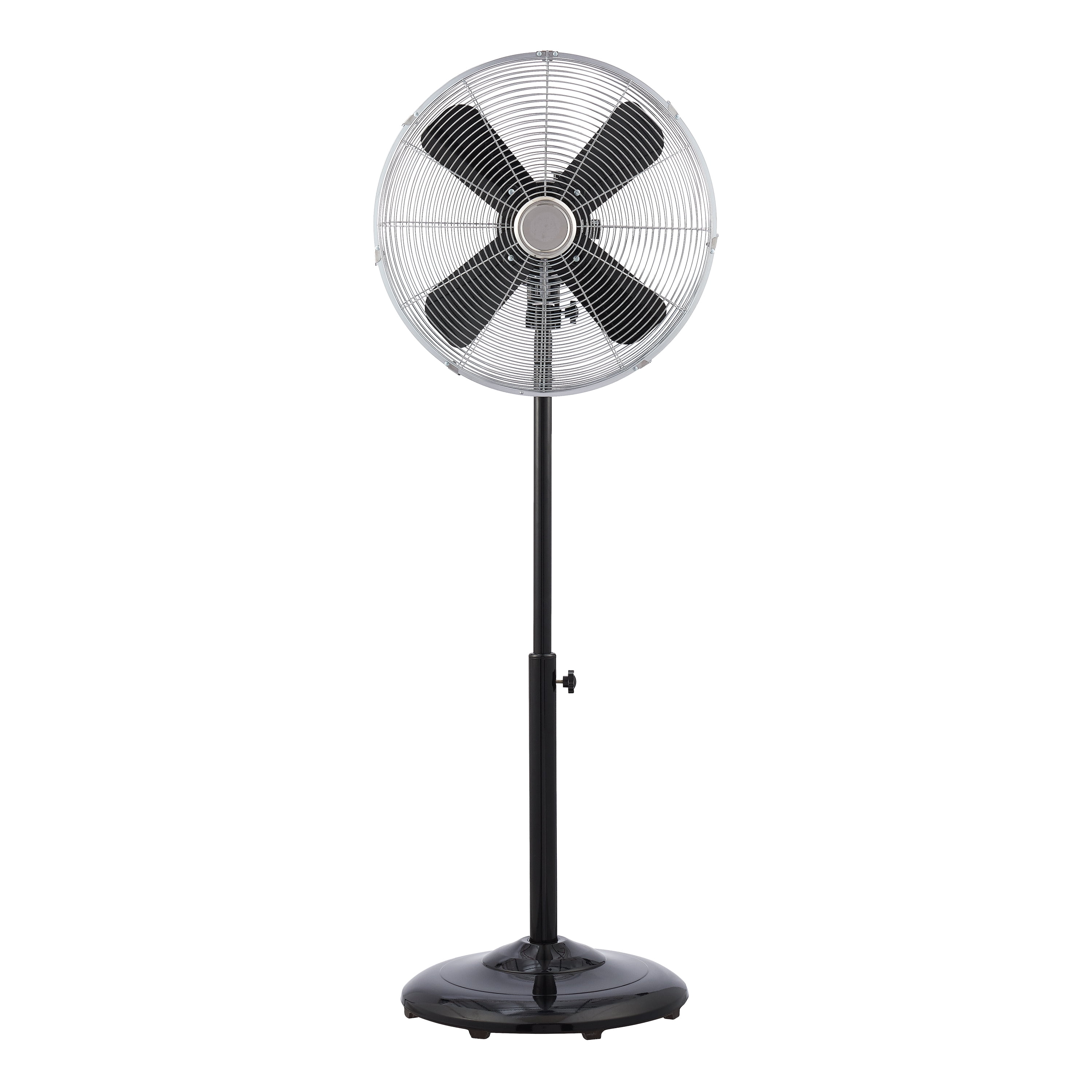 Better Homes & Gardens 16" 3-Speed Retro Metal Oscillating Adjustable Height Black Pedestal Fan