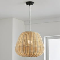 Better Homes & Gardens 16.5" Architectural Natural Woven Pendant Light, Adjustable Cord