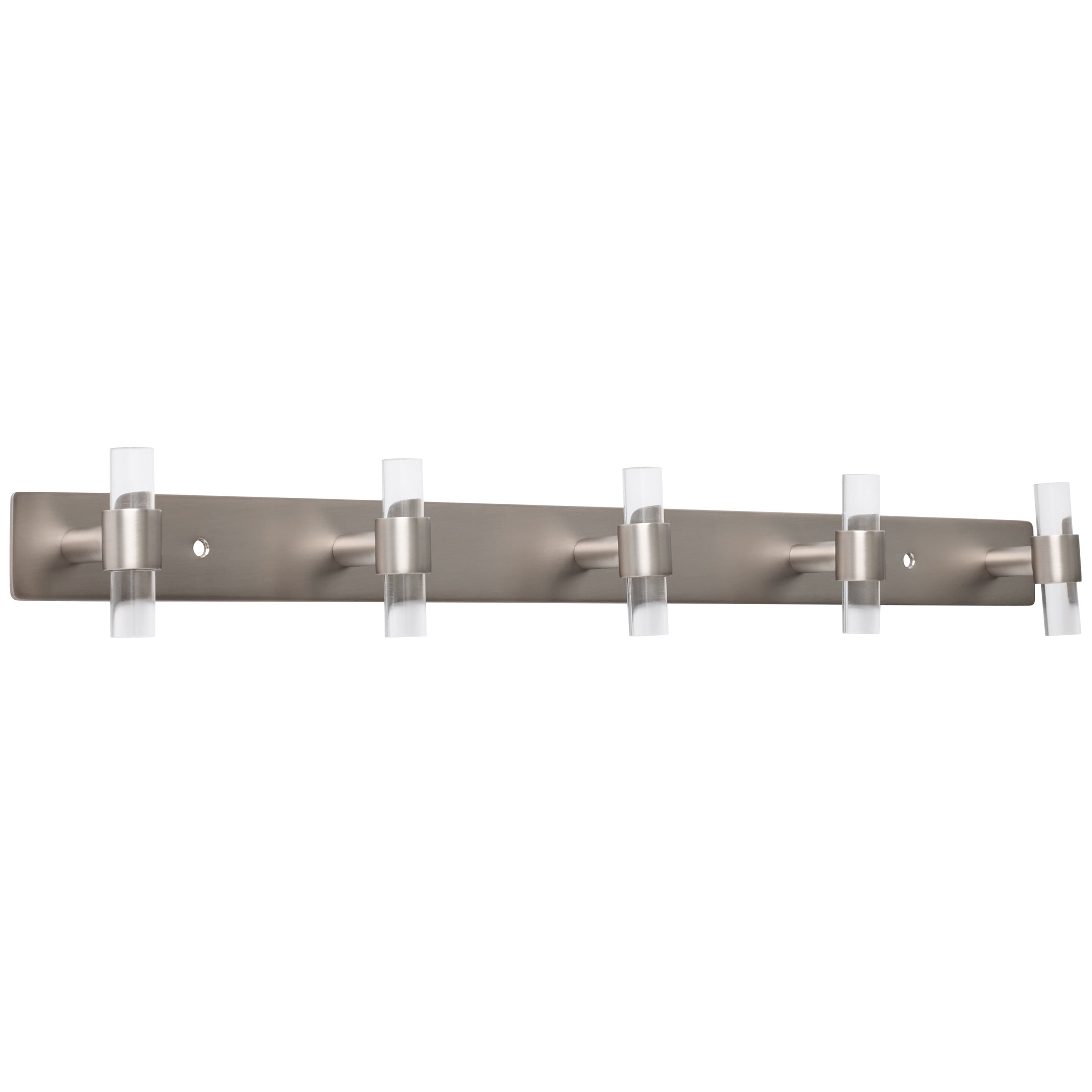 Better Homes & Gardens 16" 5-Hook Acrylic Hookboard, Brushed Nickel
