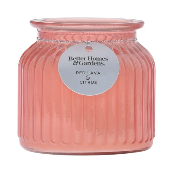 Better Homes & Gardens 16.5oz Red Lava Citrus Scented 2 Wick Pagoda Jar Candle