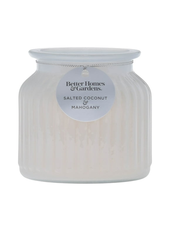 Better Homes & Gardens 16.5oz Salted Coconut & Mahogany Scented 2 Wick Pagoda Jar Candle