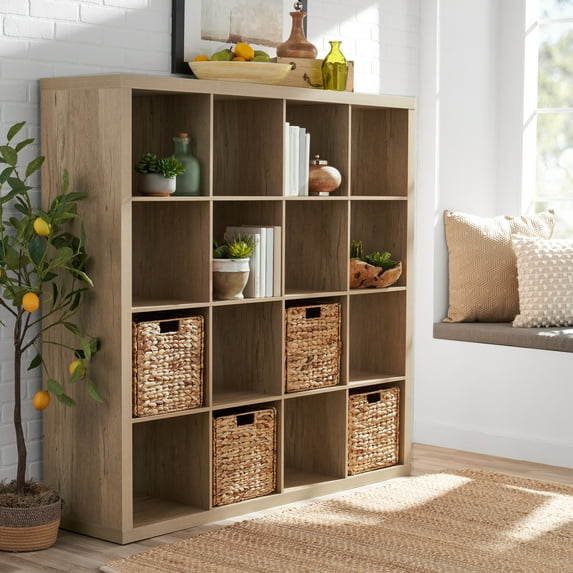 Better Homes & Gardens 16-Cube Storage Organizer, Natural