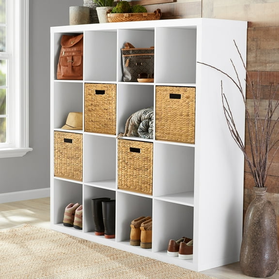 Better Homes & Gardens 16 Cube Storage Organizer, White Texture
