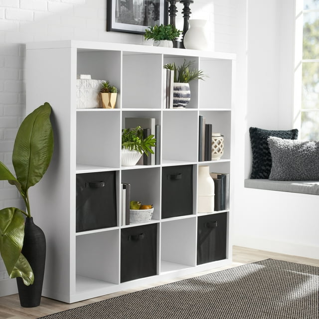 Better Homes & Gardens 16Cube Storage Organizer, White Texture