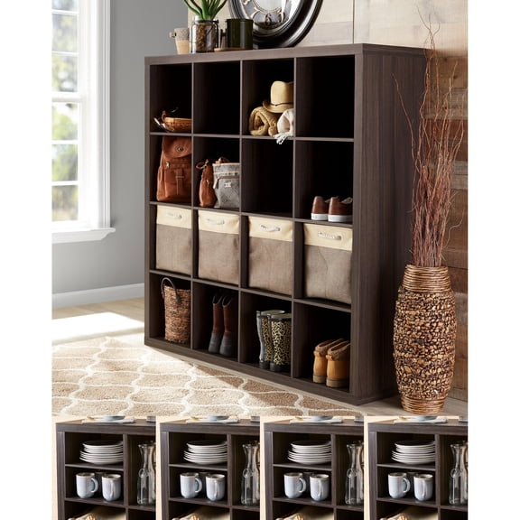 Better Homes & Gardens 16 Cube Storage Organizer with 4 Better Homes & Gardens H Shelf Inserts