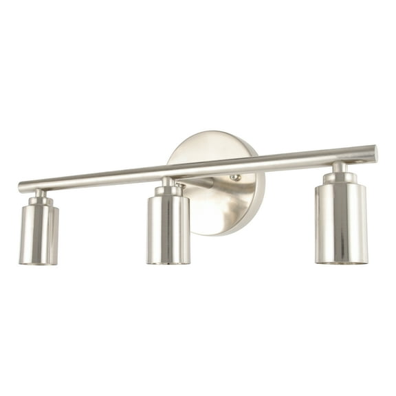 Better Homes & Gardens 16" Farmhouse 3-Head Nickel Vanity Light, Metal Fixture T9 Bulbs Not Included