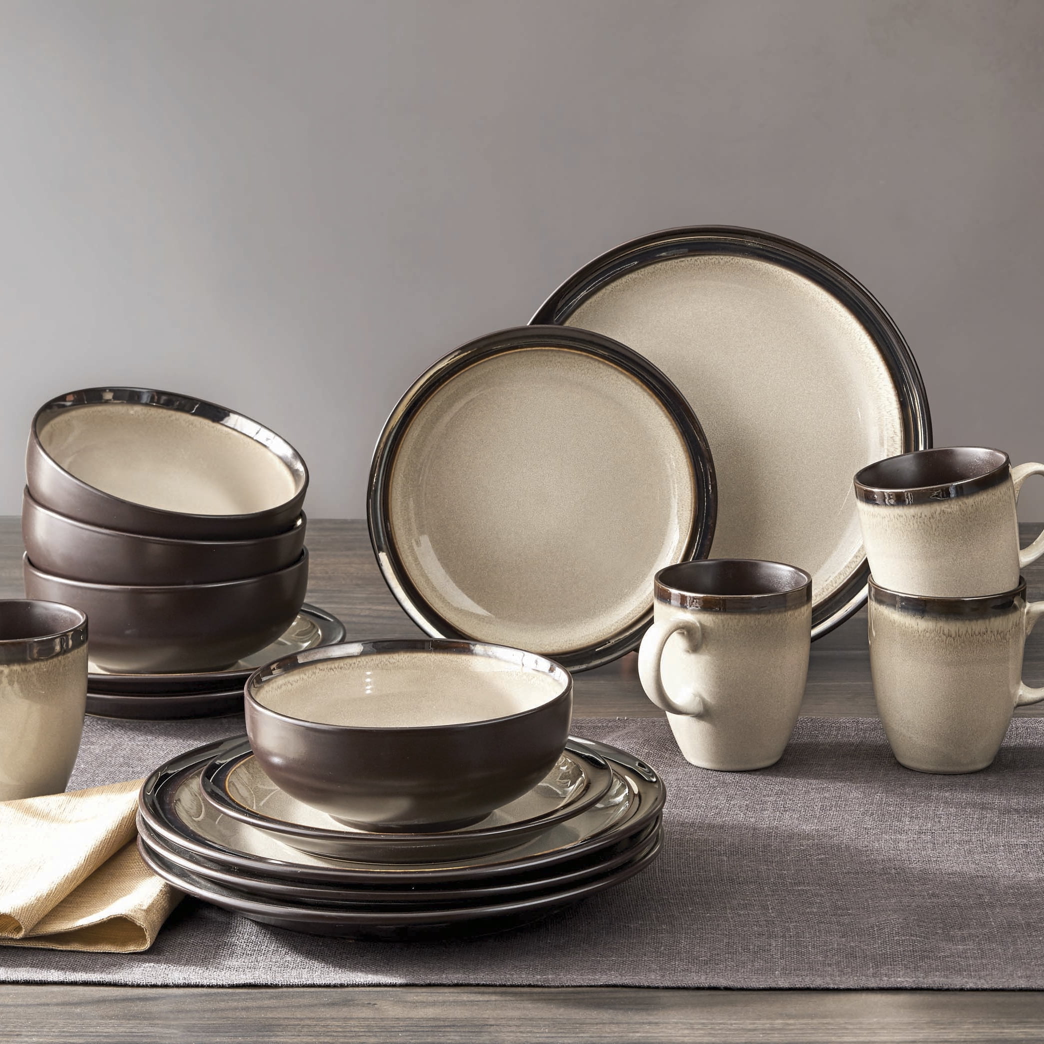 Better Homes Gardens 16 Piece Sierra Dinnerware Set Walmart