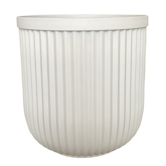 Better Homes & Gardens 16"W x 16"L x 15.8"H Ellan White Resin Plant Pot Planter
