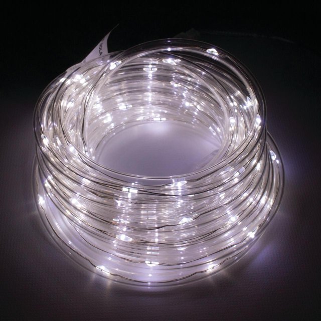 Better Homes & Gardens 16FT Cool White Solar Rope Light for Indoor and