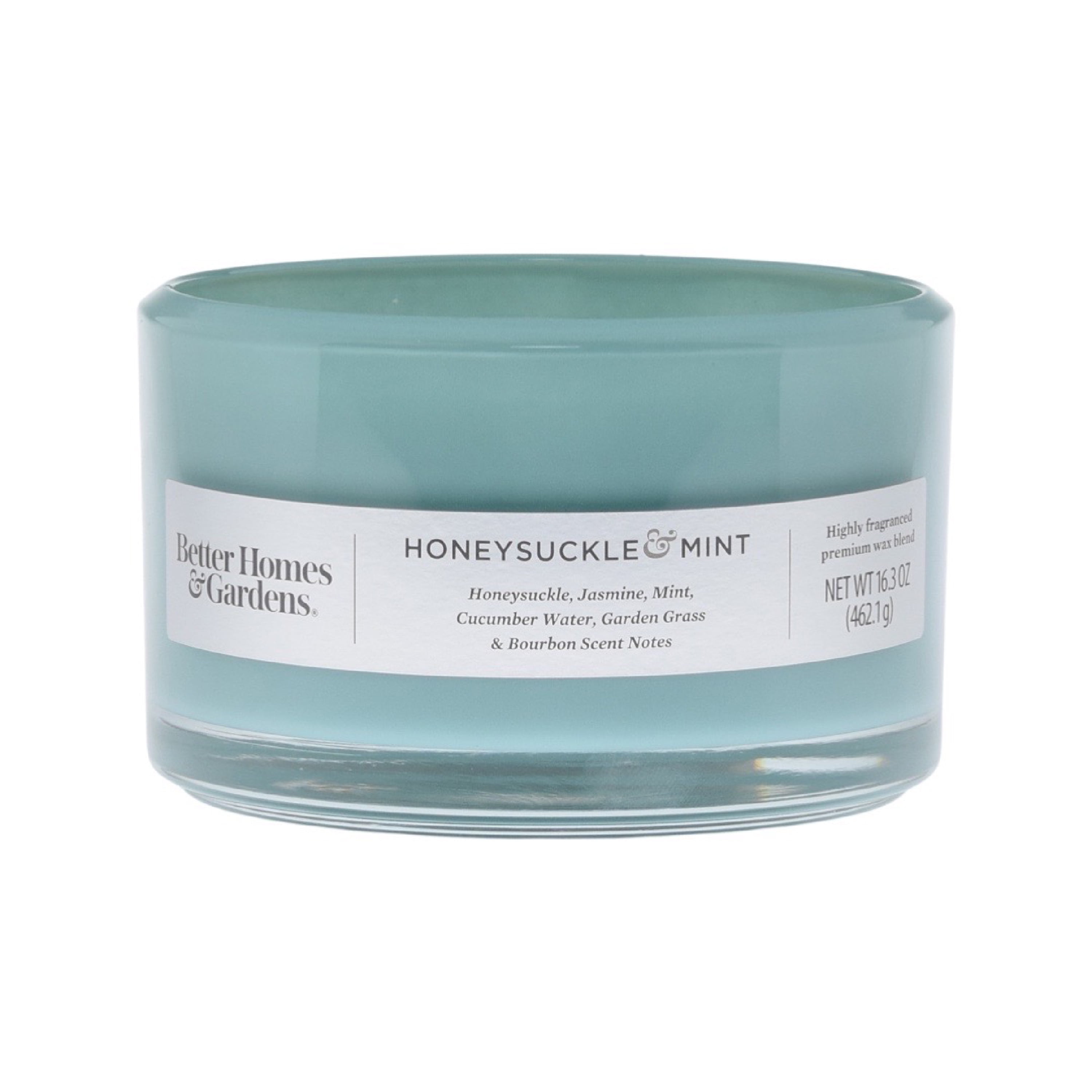 Better Homes & Gardens 16oz Honeysuckle & Mint Scented 3-Wick Dish Candle