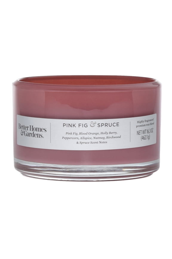 16oz Pink Fig & Spruce Scented 3-Wick Dish Candle