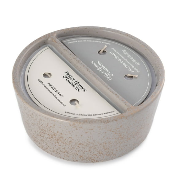 Better Homes & Gardens 16oz Salted Coconut & Mahogany Duo Scented 4-Wick Ceramic candle