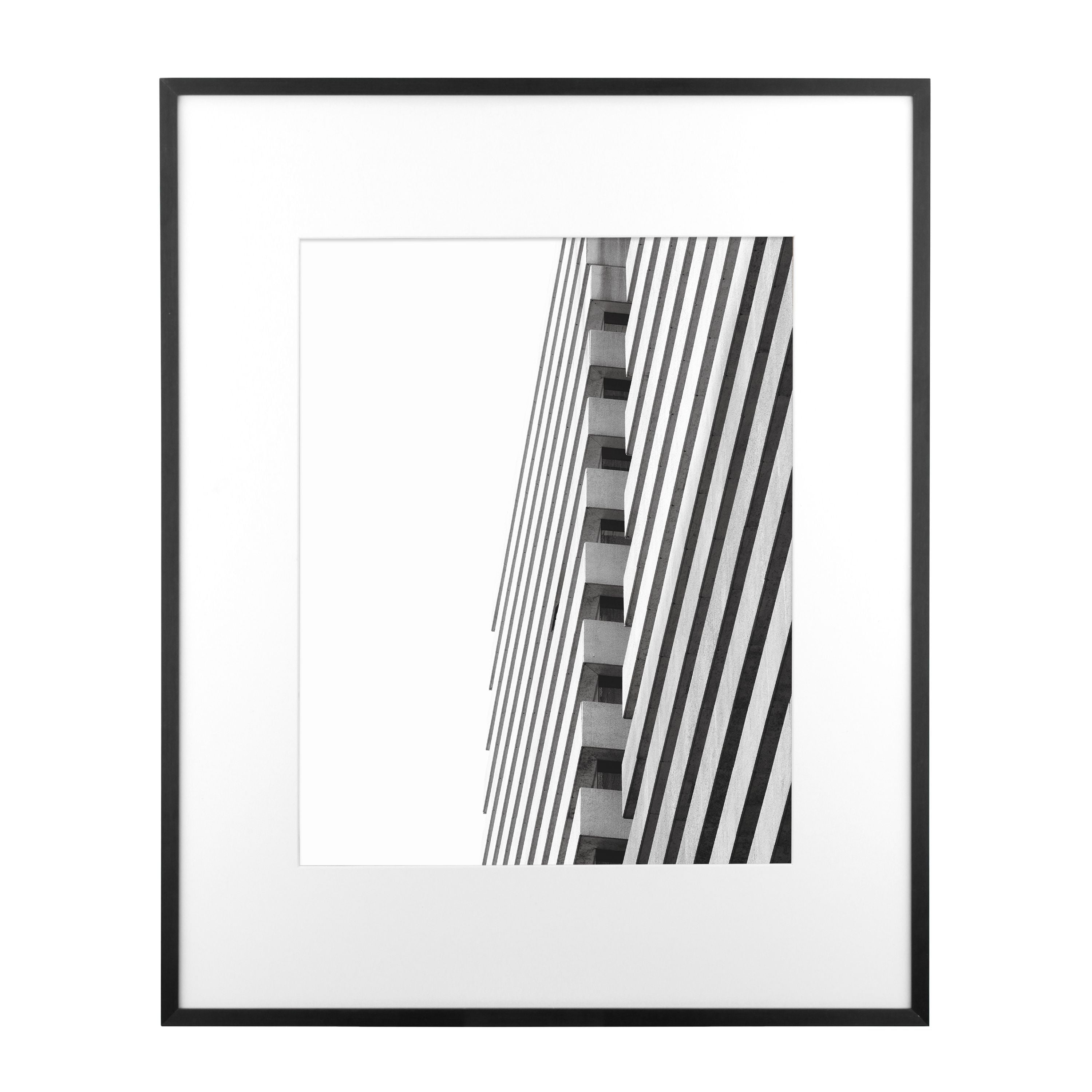 Better Homes & Gardens 16 x 20 Matted to 11 x 14 Metal Gallery Wall Picture Frame, Black, Non-Glare