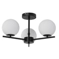 thumbnail image 1 of Better Homes & Gardens 17" Architectural Ceiling Light, Black Metal Frame Frosted Glass Globes, 1 of 9