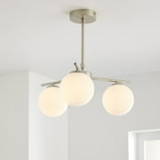Better Homes & Gardens 17" Architectural Ceiling Light, Nickel Metal Frame Frosted Glass Globes