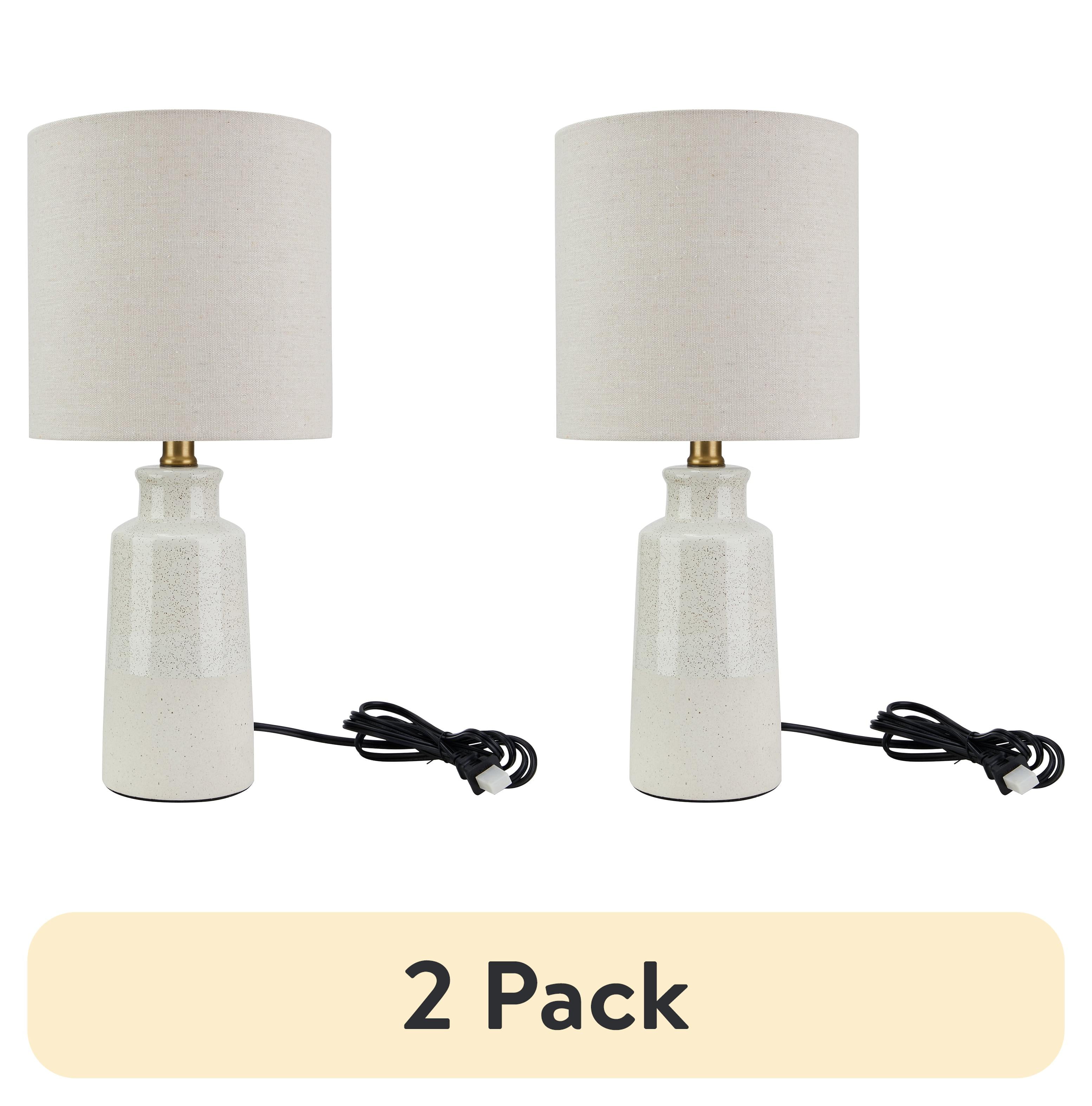 (2 pack) Better Homes & Gardens 17" Reactive Glaze Ceramic Table Lamp