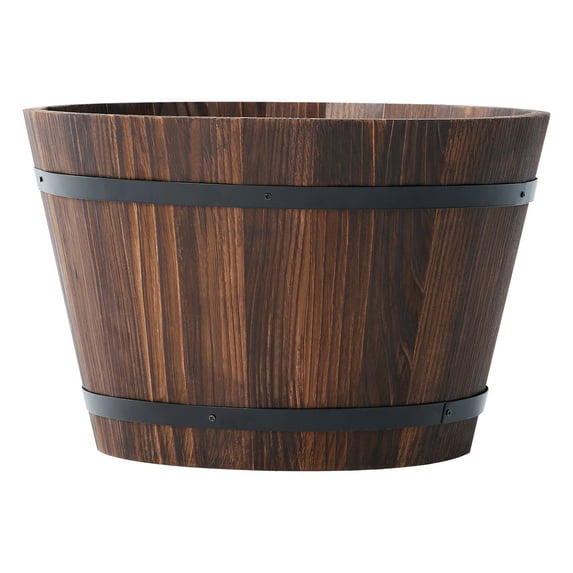 Better Homes & Gardens 17 in Wood Whiskey Barrel Planter