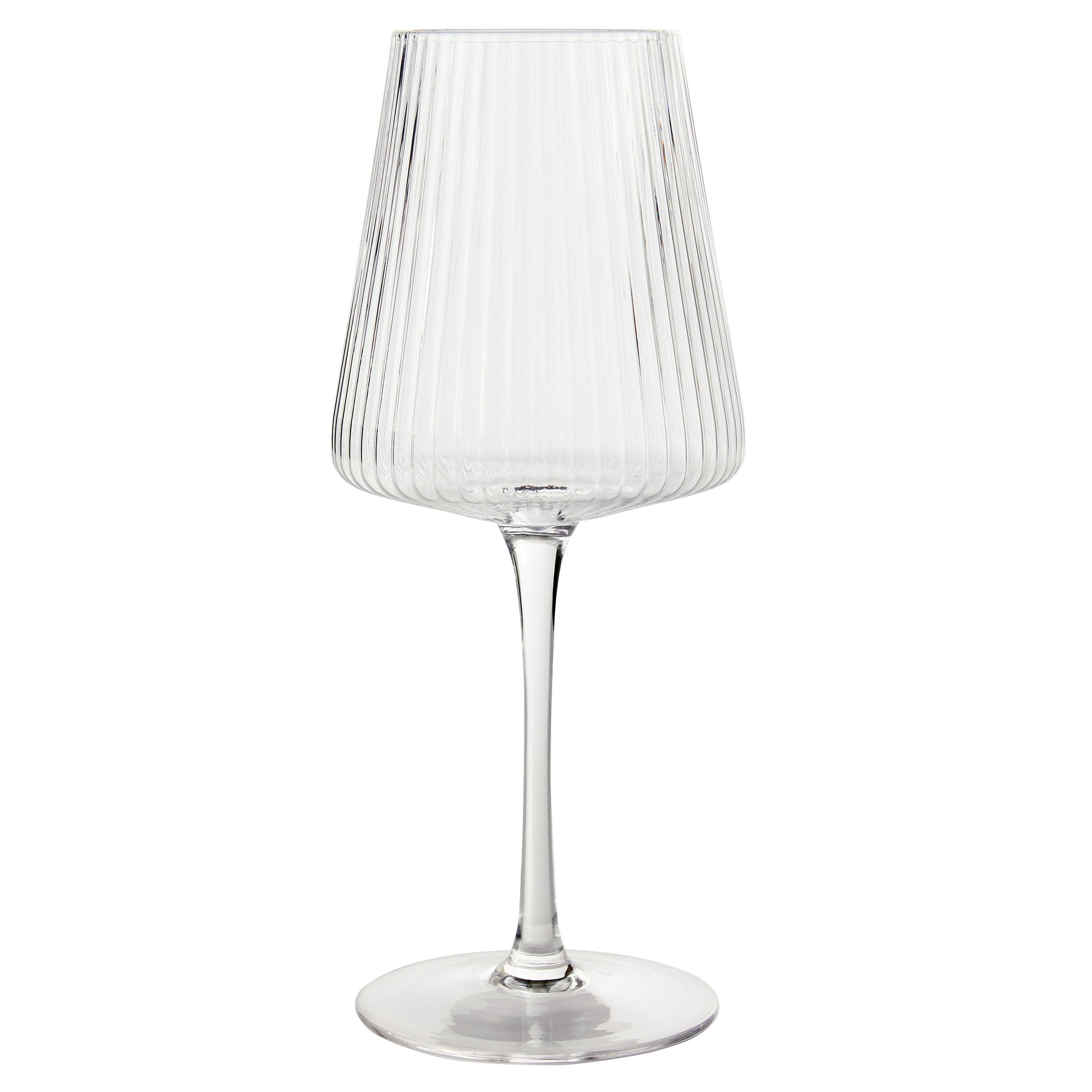 Better Homes & Gardens Glass 17 oz Ribbed Wine Glass, Clear